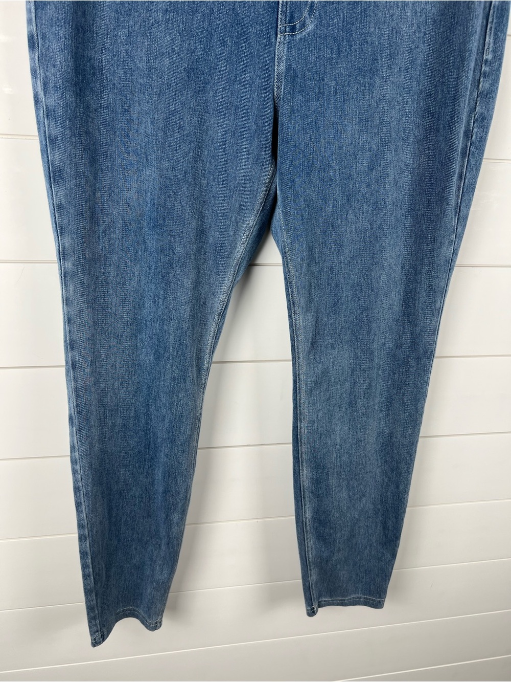 Halara Flex High Waisted Pocket Denim Casual Leggings Blue Large 7/8 - Picture 4 of 15